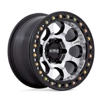 KMC Km237 Riot Beadlock Machined Face Satin Black Windows & Ring Wheels (17x8.5 +0)