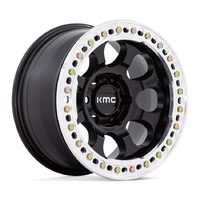 KMC Km237 Riot Beadlock Satin Black W/ Machined Ring Wheels (17x8.5 +0)