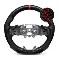Trimmed Co. Carbon Fiber w/ Perforated Leather Grip Steering Wheel - Red (Next Gen Ranger / Everest)