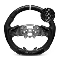 Trimmed Co. Carbon Fiber w/ Perforated Leather Grip Steering Wheel - White (Next Gen Ranger / Everest)