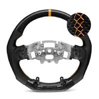 Trimmed Co. Carbon Fiber w/ Perforated Leather Grip Steering Wheel - Wildtrak LUX Yellow (Next Gen Ranger / Everest)